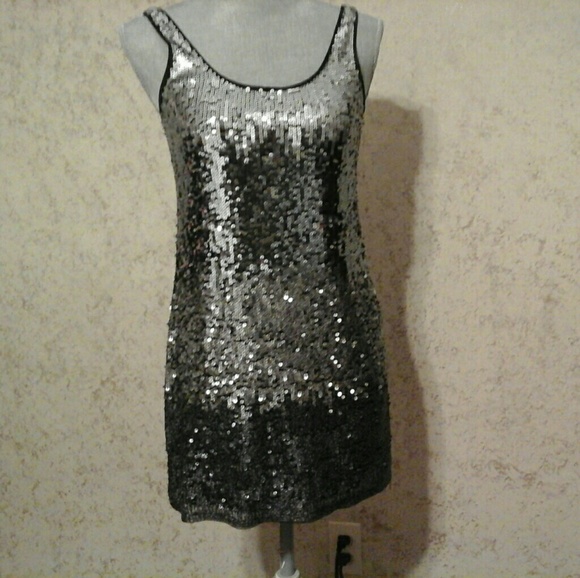 Express black/silver sequined dress - Picture 2 of 6